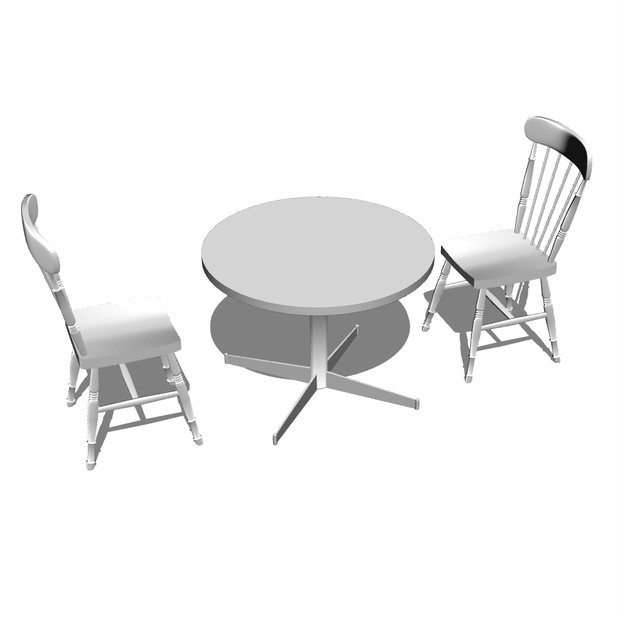 【3D】カフェテーブルセット(fbx)