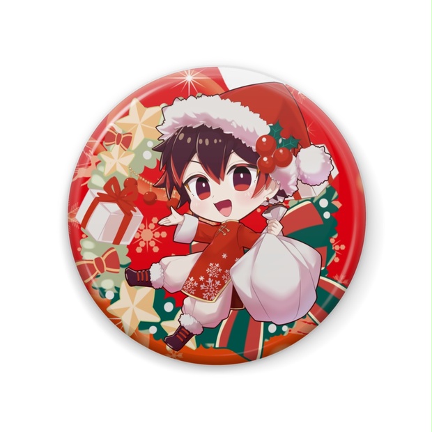 クリスマス 缶バッジ ハート型 バッジ バッチ バッヂ プレゼント