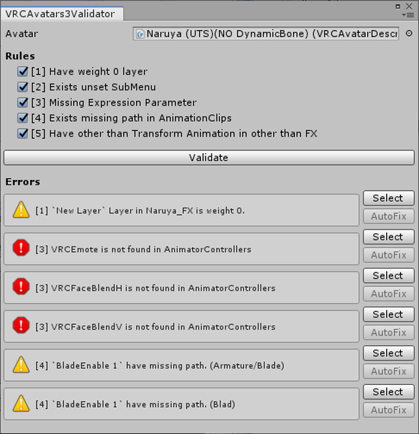 VRCAvatars3Validator