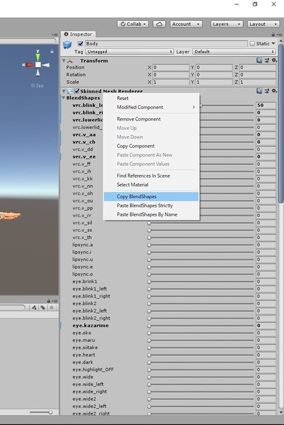 Unityでブレンドシェイプをコピーする拡張