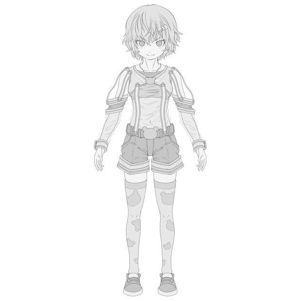 モデリング用下絵＋顏テクスチャーセット