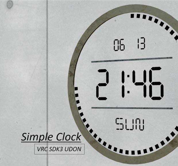 VRChat用掛け時計・人数カウンター＆グラフ Simple Clock [SDK3 UDON]