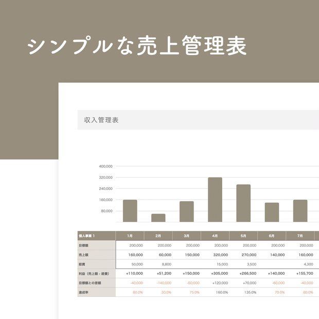 【Numbers専用】フリーランス向け シンプル収入管理シート