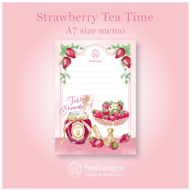 ☆受注生産☆【Strawberry Tea Time-jam-】A7サイズ メモ用紙