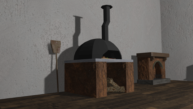 【3Dモデル】ピザ窯セット（pizza oven）