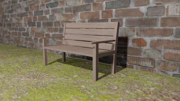 【3Dモデル】木製ベンチ（wood bench）