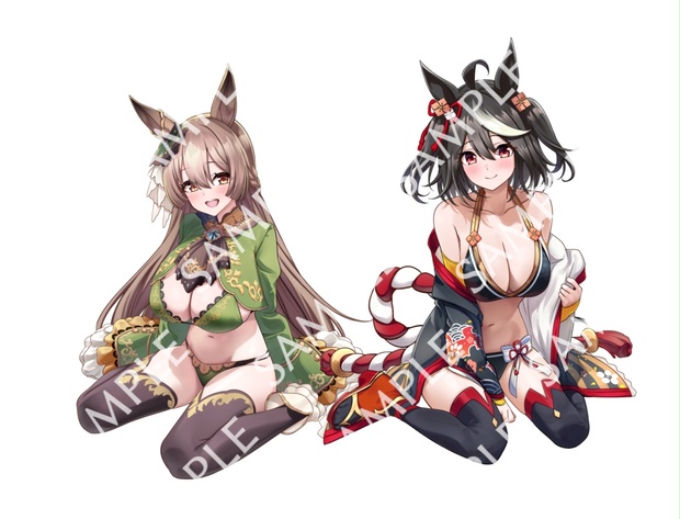 C104】ウマ水着3アクスタ2種（サトノダイヤモンド/キタサンブラック