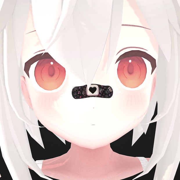 VRChat用 鼻絆創膏 Nose Band-Aid【ピンク&ブラック2色 / Pink&Black】
