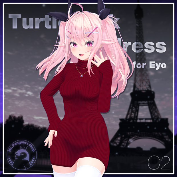 Turtleneck knit dress for Eyo / タートルネックニットワンピース【イヨ用】 (C2)