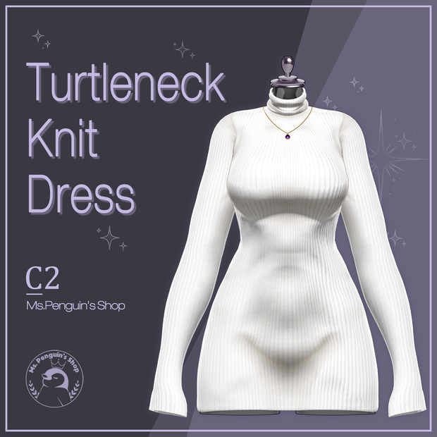 【17Avatars】Turtleneck knit dress / タートルネックニットワンピース (C2)