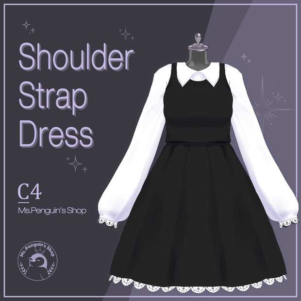 【11Avatars】Shoulder Strap Dress / ショルダーストラップワンピース (C4)