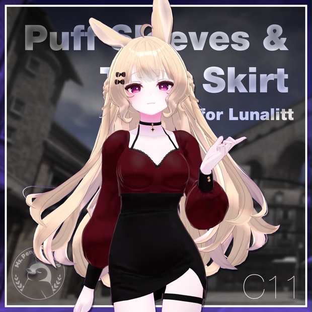 Puff sleeves & Tulip skirt for Lunalitt, Leefa / パフスリーブ&チューリップスカート  【ルーナリット,リーファ用】 (C11)