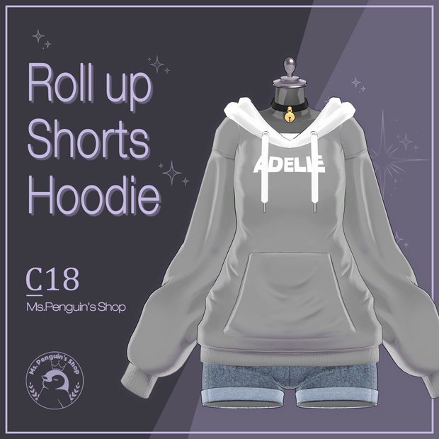 【9Avatars】Roll up Shorts & Hoodie / ロールアップショーツ&パーカー (C18)
