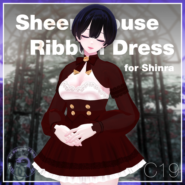 Sheer Blouse Ribbon Dress for Shinra / シアーブラウス リボンワンピース 【森羅用】 (C19)