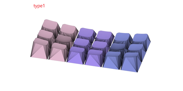 エルゴ風キーキャップ3Dモデルデータ mapocaps / 3D data of ergo style keycap