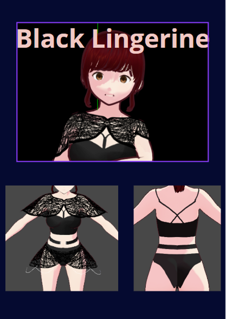 Black Lingerie (Vroid texture)