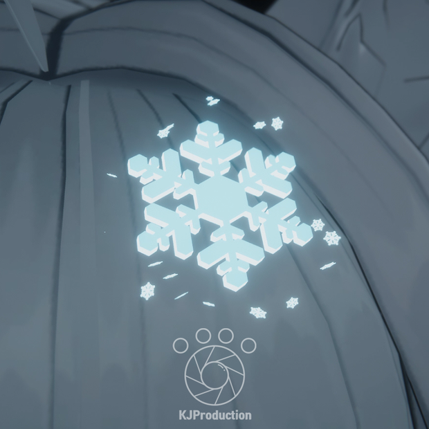 【VRChat用】 雪結晶ヘアピン Snowflake Hairpin