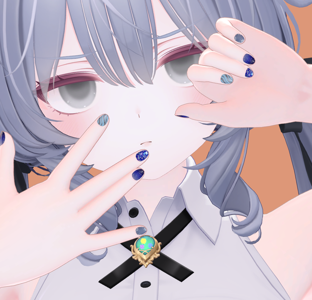 【Ramune用】ギランギラン青nail【頑張ろう15】