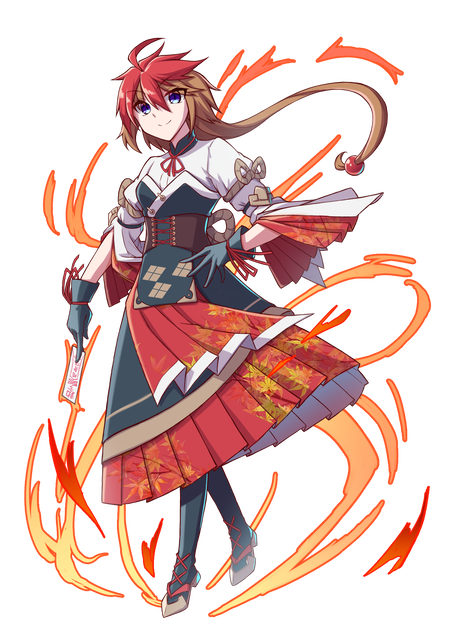 【フリー素材】巫女服の子の戦闘立ち絵
