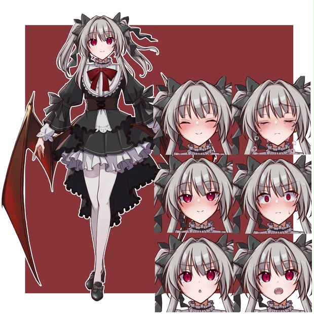 フリー素材】吸血鬼少女の立ち絵【PNG38種orPSD】 - vall - BOOTH