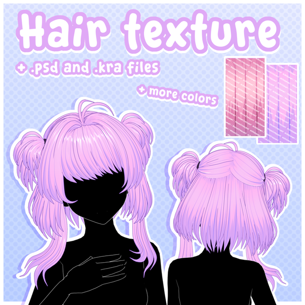 【3D Hair Texture】アニメ風髪テクスチャ / Anime hair texture (+VRoid ver.)