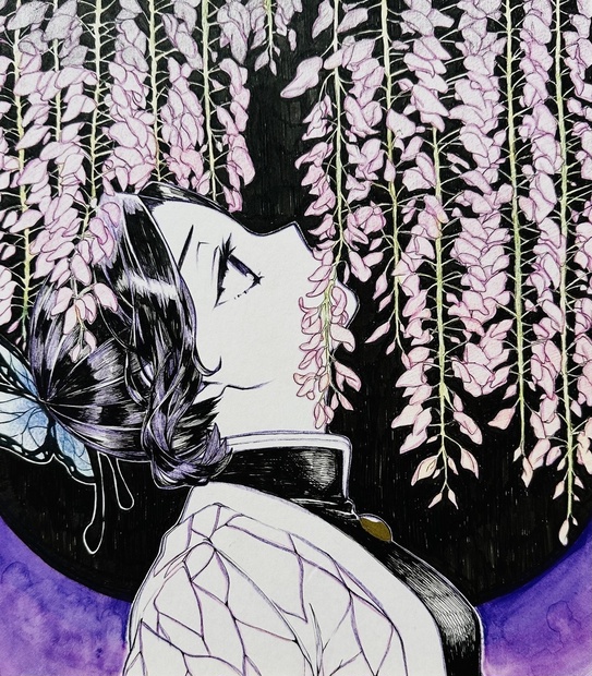 イリヤ・クブシノブ 直筆 色紙 イラスト 原画 イリヤクブシノブ直筆