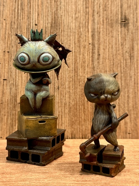 dada屋オリジナルチェス駒 Look Bタイプ & pown（塗装済） Dada屋オリジナルチェス駒「猫」勢力 クイーン・ポーンセット - dada屋