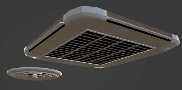 天井の空調（FBX, Blender3.6.0）