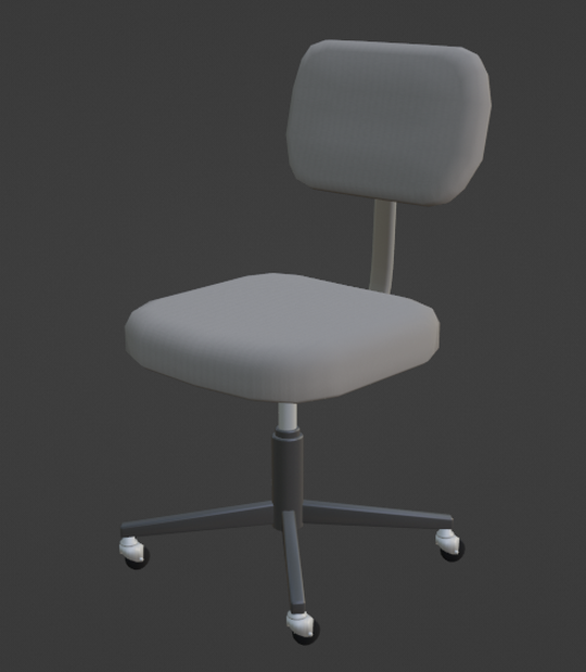事務椅子（FBX、Blender3.6.0）
