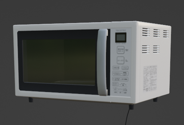電子レンジ（FBX、Blender3.6.0）