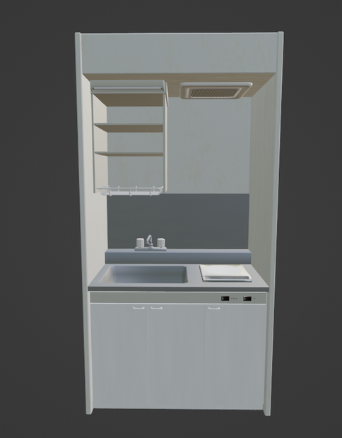 キッチン（FBX、Blender3.6.0）