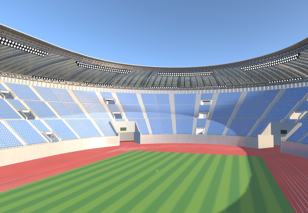 競技場・スタジアム（FBX、Blender3.6.0）