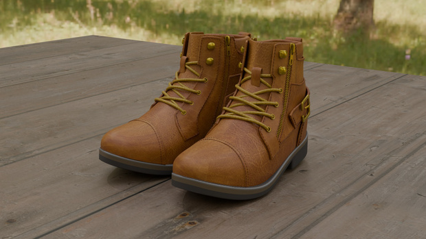 Blenderで作ったワークブーツ