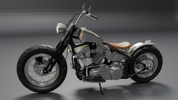 Blenderで作ったソフテイル風motorcycle