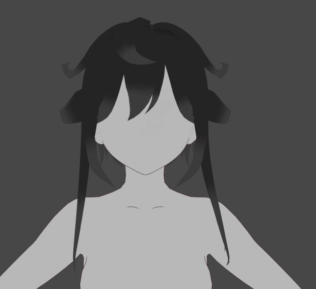 [VRoid] Thorns | Short Goth Black Hair with Bangs
