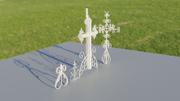 Gothic Ornaments (Crosses, & Fence Tops)