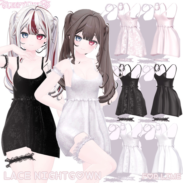『ライム対応』LACE NIGHTGOWN for LIME #SLEEPYDOLLS