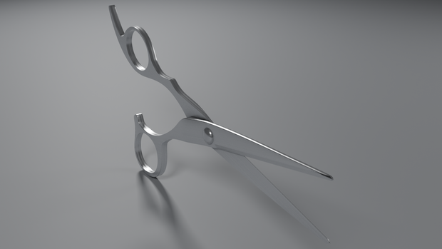 理美容シザー 3D モデル / Hairdressing Scissors 3D Model（PBR・実寸・UV 展開済み）