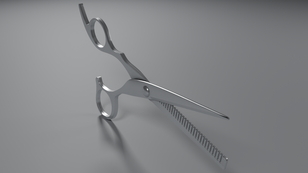 セニングシザー（スキバサミ）3D モデル / Thinning Shears 3D Model（PBR・実寸・UV 展開済み）