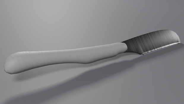 替刃式レザー（シェイヴェット）3D モデル / Shavette Straight Razor 3D Model（PBR・実寸・UV 展開済み）