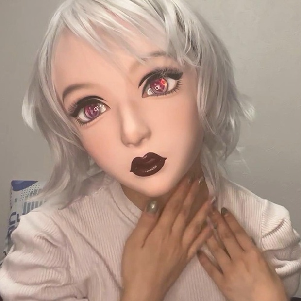 素肌の上から新マスクを試着(LISAさん) Femalemask Style BOOTH