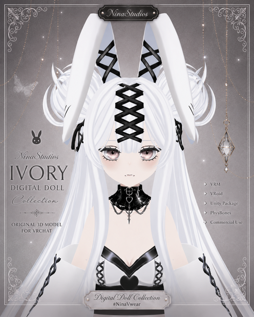 【VRChat / VRM】 Ivory Digital Doll - 白兎の夢 Digital Doll Collection  No.001