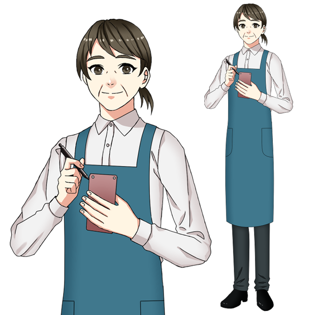 カフェ店員（おばさん）