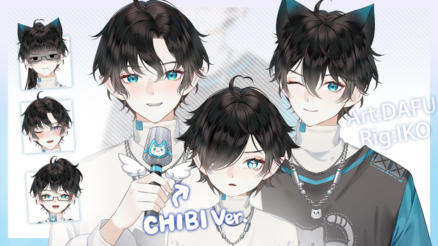 Live2d model Midoriみどり【VtubeStudio】premade male vtuber model