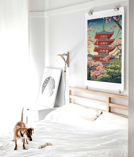 桜咲く五重塔 -Sakura Pagoda Wall Art