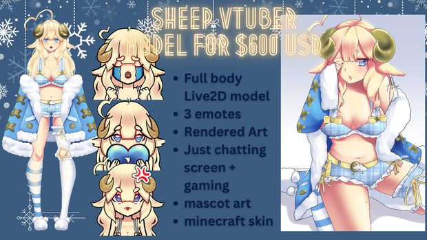 Sheep Vtuber Model Package