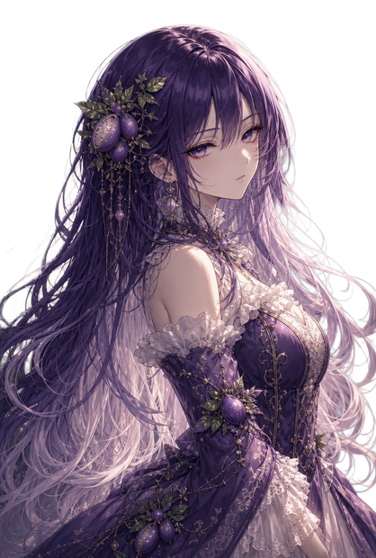 【商用可/背景透過】TRPG・ゲーム立ち絵：アケビドレスのゴスロリ少女（4枚セット） / Cute Akebi Goth-Loli Girl Sprite [Commercial Use OK]