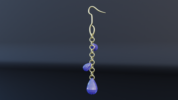 【無料配布】【PB設定済3Dモデル】雫イヤリング・ピアス