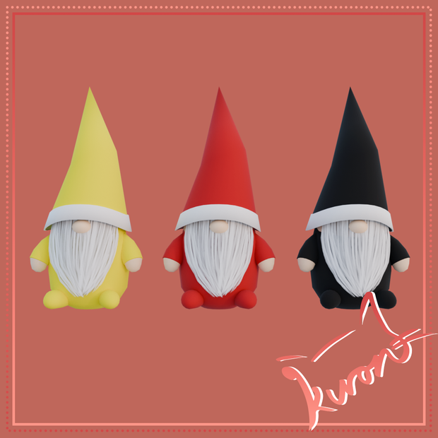 【3Dモデル】クリスマスノーム3種