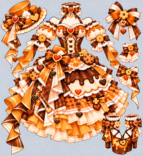 キャラメル風ドレスオレンジ色